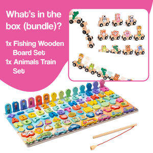 Montessori Letters and Numbers Fishing Board