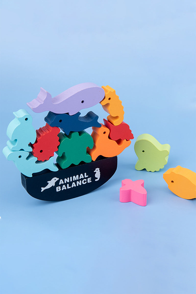 Wooden Animal Balancing Block Game
