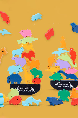Wooden Animal Balancing Block Game