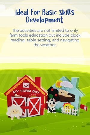 Kids Montessori Interactive Educational My Farm Day Book