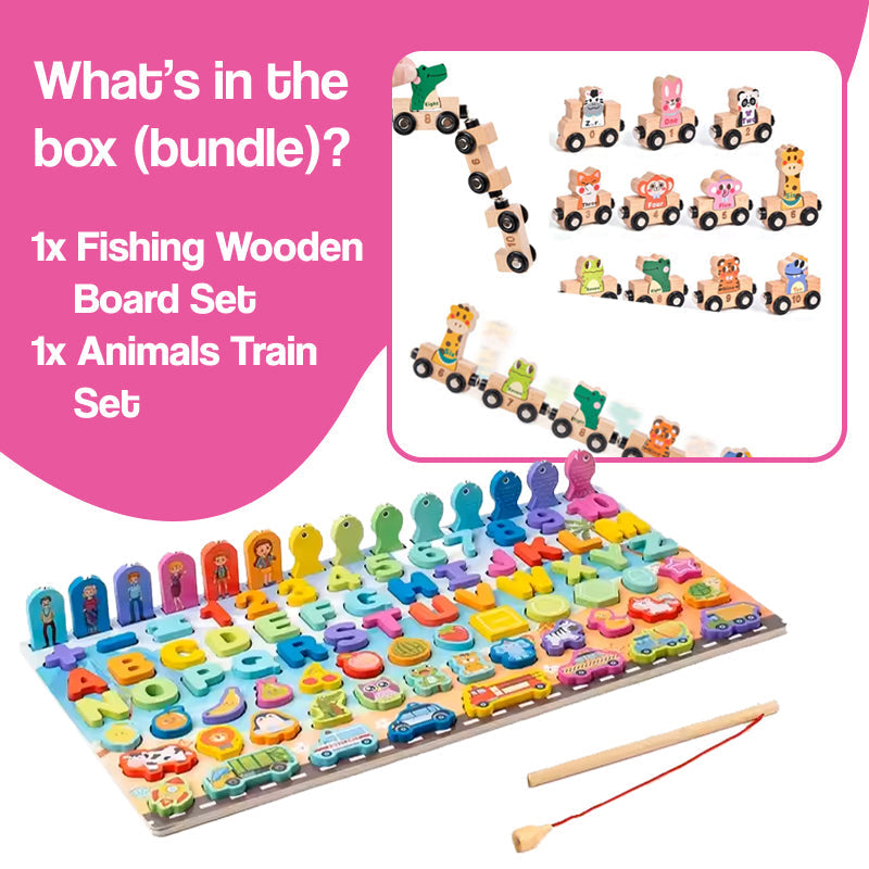 Montessori Letters and Numbers Fishing Board