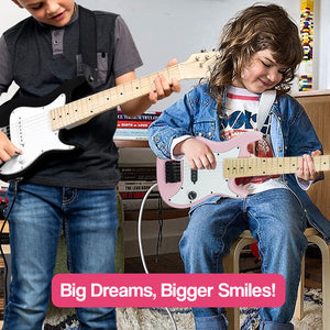 Natural Wood Mini Electric Guitar