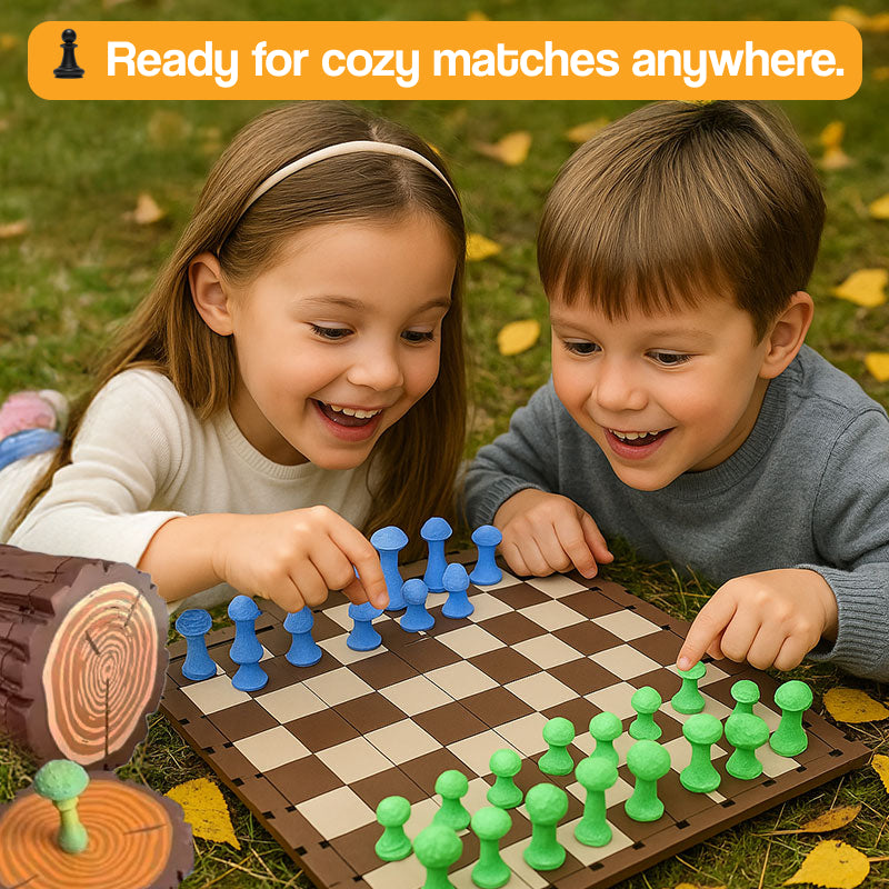 Magnetic Mushroom-Themed Chess Set