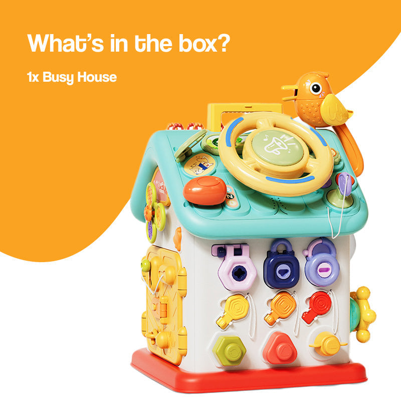 Montessori Busy House Toy for Fine Motor Skills