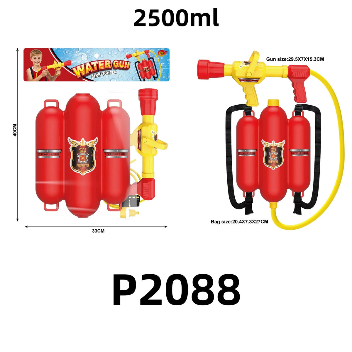 Firefighting Water Gun Backpack Toy