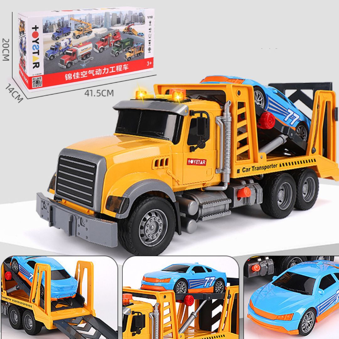Oversized Timber Transport Toy Truck with Crane