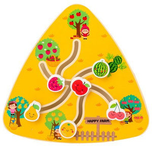 Wooden Fruit Number Shape Matching Game with Maze