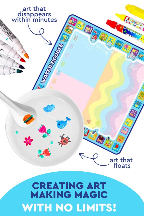 Kouzelná kreslicí podložka pro děti Bez nepořádku s tekutinou, s perem a štětcem